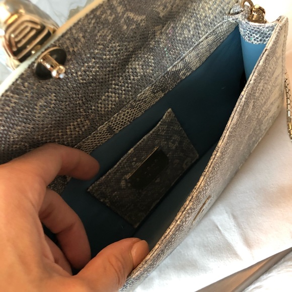 Bvlgari Lizard Metallic Serpenti Flap Chain Clutch - Picture 7 of 8